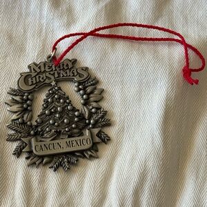 Merry Christmas Cancun Mexico Christmas Tree Ornament Pewter NWOT